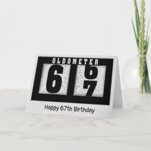 Carte Odomètre noir pour 67e anniversaire