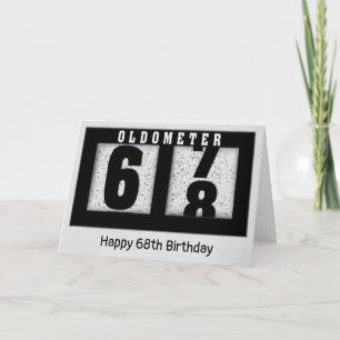 Carte Odomètre noir pour 68e anniversaire