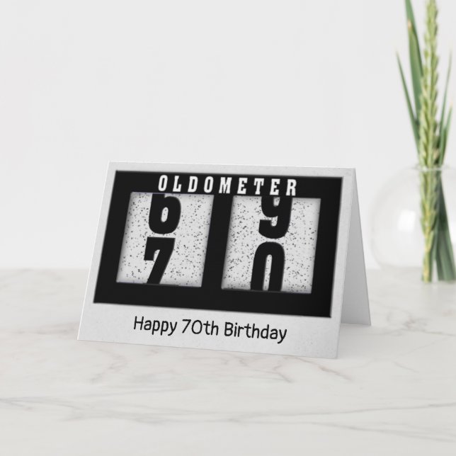 Carte Odomètre noir pour 70e anniversaire (Devant)