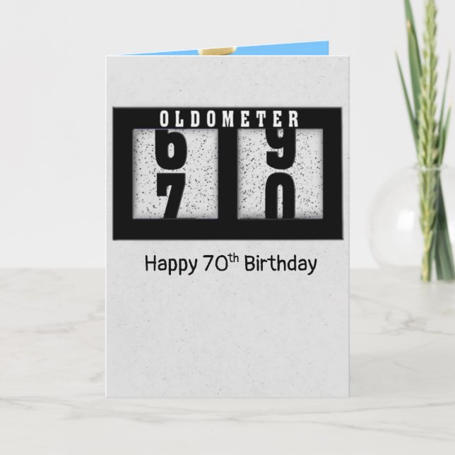 Carte Odomètre noir pour 70e anniversaire (Devant)