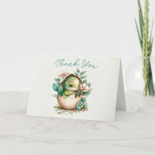 Carte Oeuf de dinosaure floral Bébé Douche Aquarelle TY
