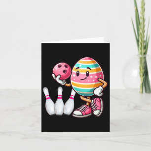Carte Oeuf de Pâques Costume coloré Joueur de bowling Éq