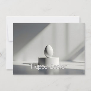 Carte Œuf de Pâques minimaliste sur un piédestal moderne