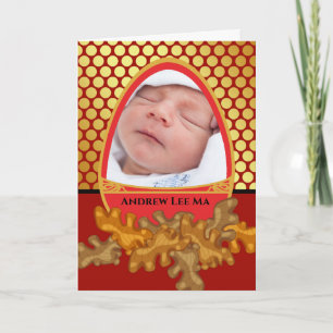 Carte Oeuf rouge et fête du gingembre pour bébé, ajouter