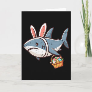 Carte Œufs de Pâques Lapin Requin Drôle Chasse Filles Ga