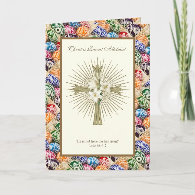 Carte Oeufs de Pâques ukrainiens Christ ressuscité Allel (Devant)