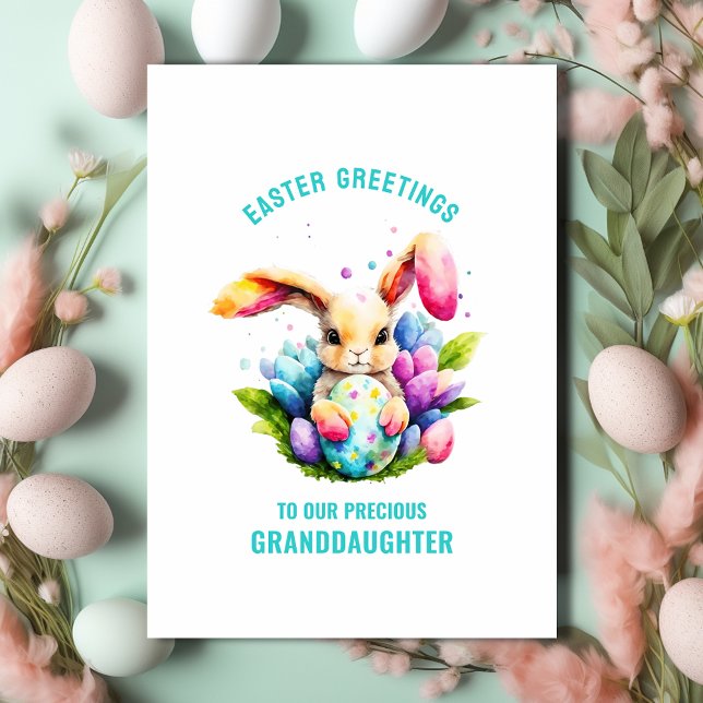 Carte OEufs de peinture de lapin de Pâques Salutation gr (Créateur téléchargé)