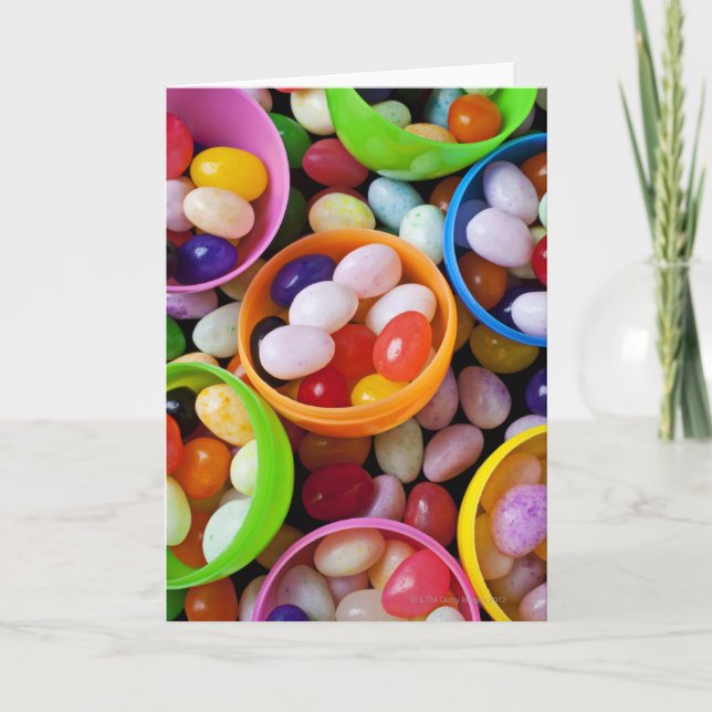 Carte Oeufs en plastique remplis de dragées à la gelée (Devant)