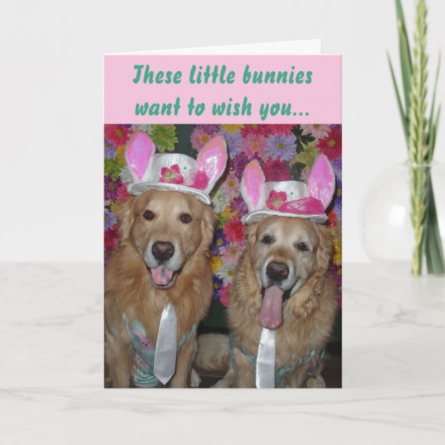 Carte OEufs Golden Retriever spécial Pâques (Devant)