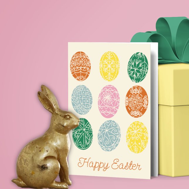 Carte Oeufs ukrainiens Pysanky Décorés Joyeux Pâques (Créateur téléchargé)