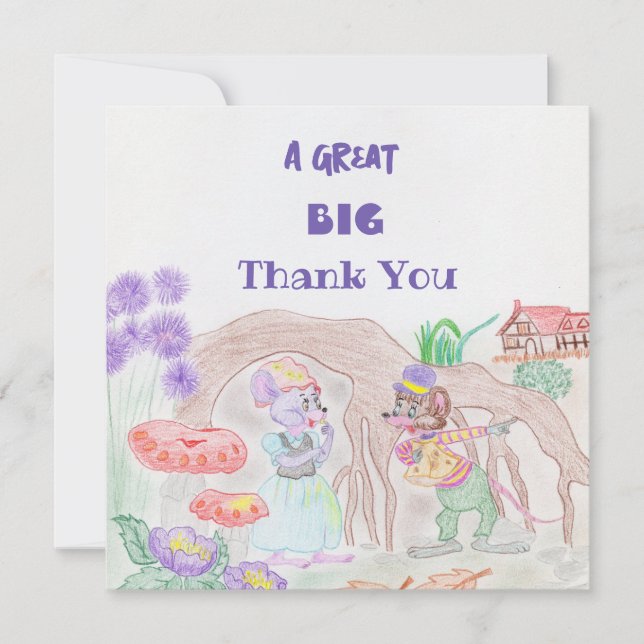 Carte Œuvre d'art personnalisée pour enfants, deux souri (Devant)