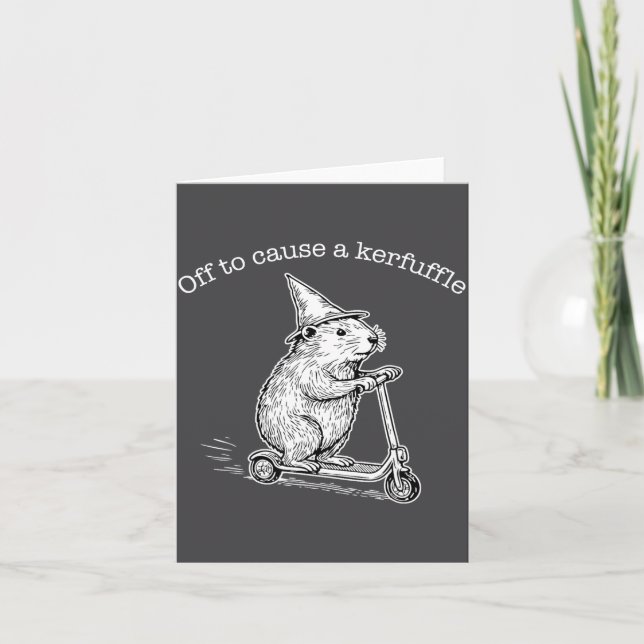 Carte Off To Cause A Kerfuffle Funny Capybara Scooter Ch (Devant)
