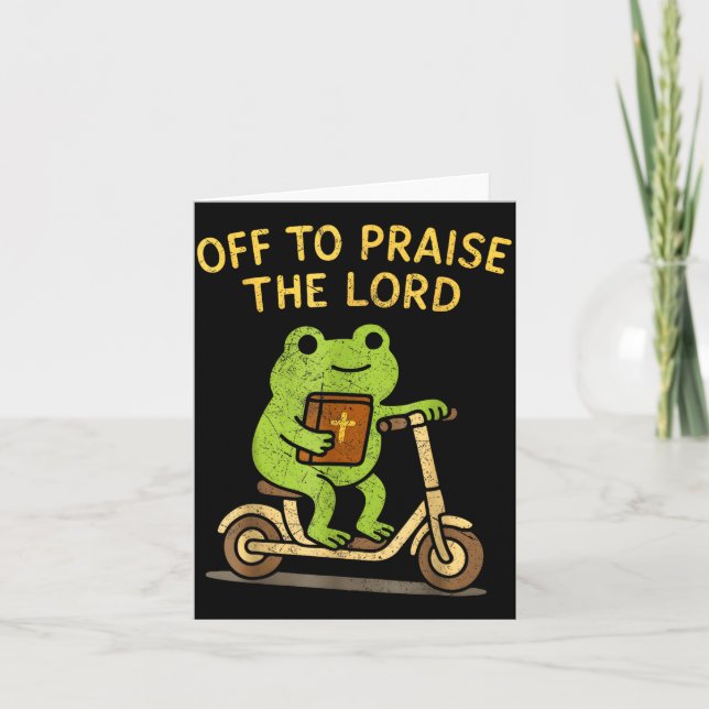Carte Off To Praise The Lord Frog Christian  (Devant)
