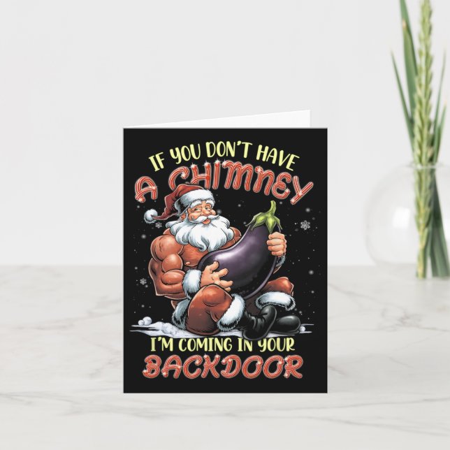 Carte Offensive Noël Adult Ual Innuendo Père Noël Rude (Devant)