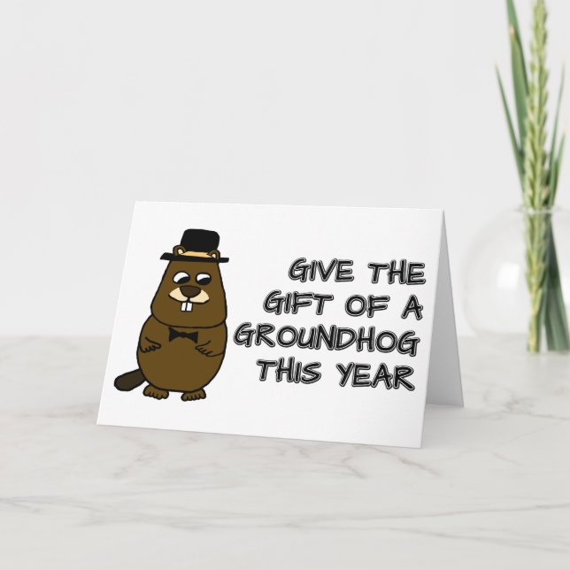 Carte Offrez le cadeau d'une Groundhog cette année (Devant)