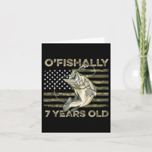 Carte Ofish 7 Year Old Shirt 7th Birthday Us Flag