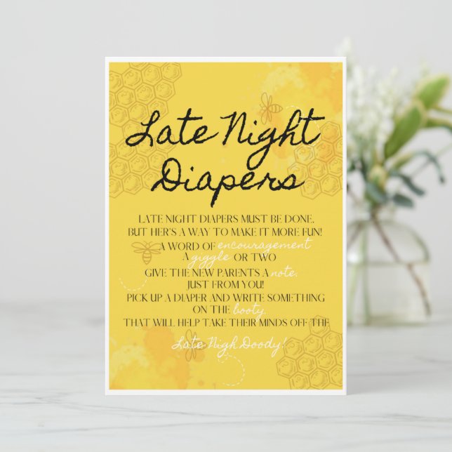 Carte Oh Baby Late Nigh Diaper Activité (Debout devant)