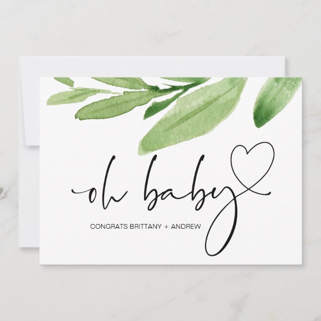 Carte Oh Baby shower Nouvelle Maman Félicitations Eucaly (Devant)