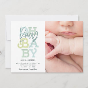 Carte Oh bébé bébé photo moderne