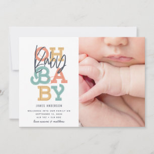 Carte Oh bébé bébé photo moderne