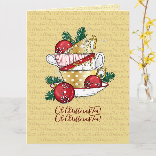 Carte Oh Christmas Tea ! (Fleur jaune)