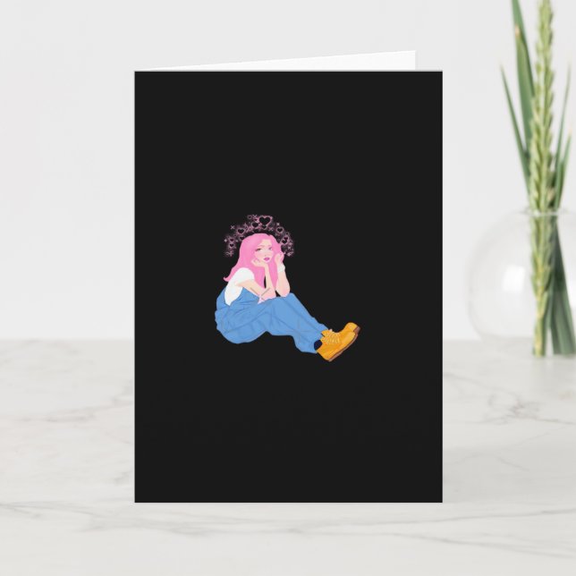 Carte Oh Deer Graphic Artistic DesigFolded Greeting Card (Devant)