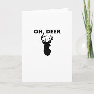 Carte Oh Deer Oh Dear Whimsical Art Folded Greeting Card