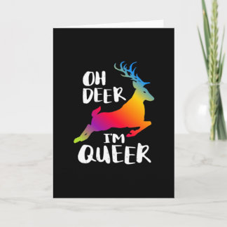 Carte Oh Deer Queer Pride Minimal ArFolded Greeting Card