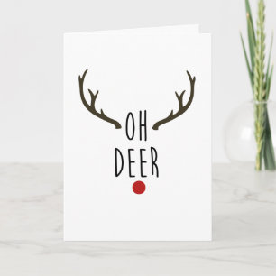 Carte OH DEER Reindeer Noël Merci de vacances