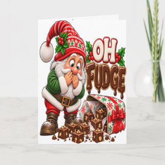 Carte Oh Fudge Santa Drôle Chocolat Noël