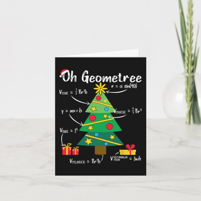 Carte Oh geometree fun noël arbre géométrie mathématique (Devant)