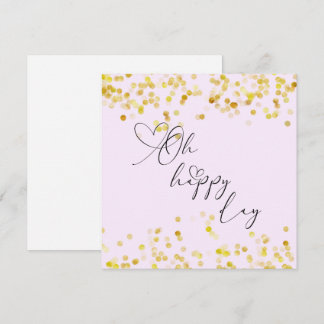 Carte Oh Happy Day Gold Glitter Greeting Card