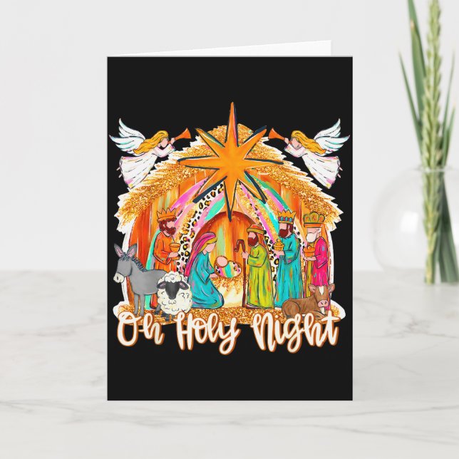 Carte Oh Holy Night Christian Jesus Holiday Christmas Pa (Devant)