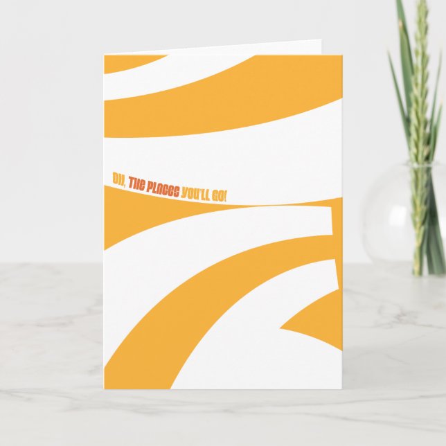 Carte Oh, Les Endroits Où Tu Vas Aller ! Orange Swirls (Devant)