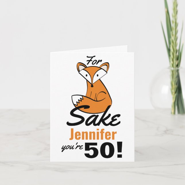 Carte Oh, Pour Fox Sake personnalisé 50e anniversaire (Devant)