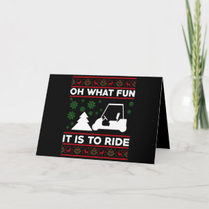 Carte Oh Quel Amusant C'Est De Circuler Golf Panier Noël