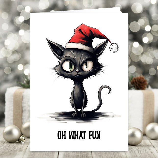 Carte Oh Quel Amusant Chat Sarcastique Noël (Créateur téléchargé)
