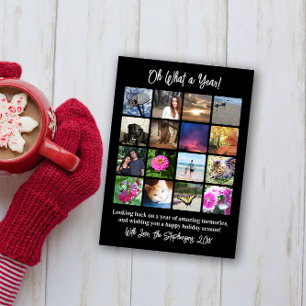 Carte Oh Quelle année en revue 16 Photo Collage