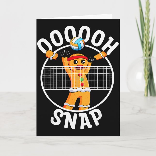 Carte Oh Snap Gingerbread Man Blocker Christmas Volleyba (Devant)
