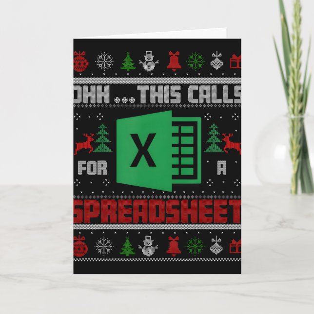 Carte Oh This Calls For A Spreadsheet Christmas Sweater  (Devant)