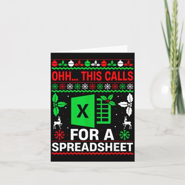 Carte Oh This Calls For A Spreadsheet Christmas Sweater  (Devant)