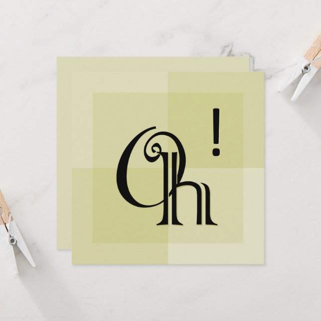 Carte Oh! Typographie Expressive Moderne, Toutes Les Occ (Devant/Arrière en situation)