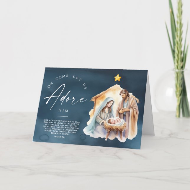Carte Oh Venez Admirez-Le Noël Imprimable (Devant)