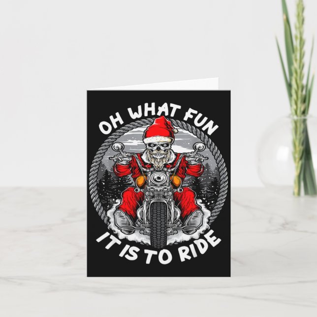 Carte Oh What Fun It Is To Ride Christmas Santa Motorcyc (Devant)