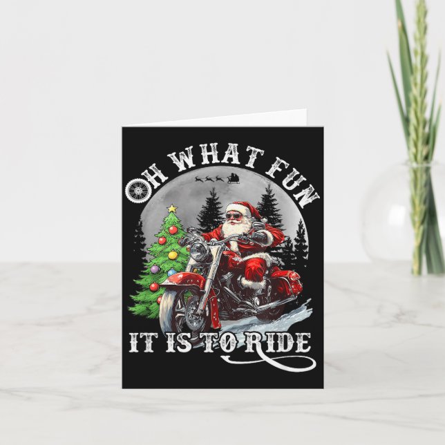 Carte Oh What Fun It Is To Ride Funny Motorcycle Christm (Devant)