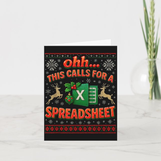 Carte Ohh This Calls For A Spreadsheet Funny Holiday Quo (Devant)