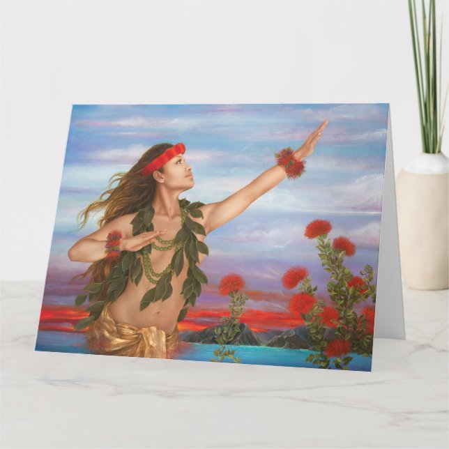 Carte "Ohia et Lehua" par l'artiste Lori Higgins. 8.5x11 (Devant)