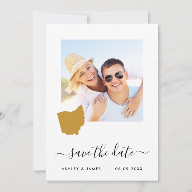 Carte Ohio Mariage photo Enregistrer la carte de d (Devant)