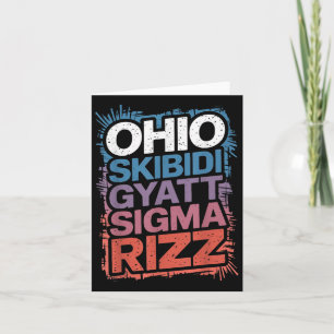 Carte Ohio Skibidi Gyatt Sigma Rizz Gen Slang Rizz Drôle