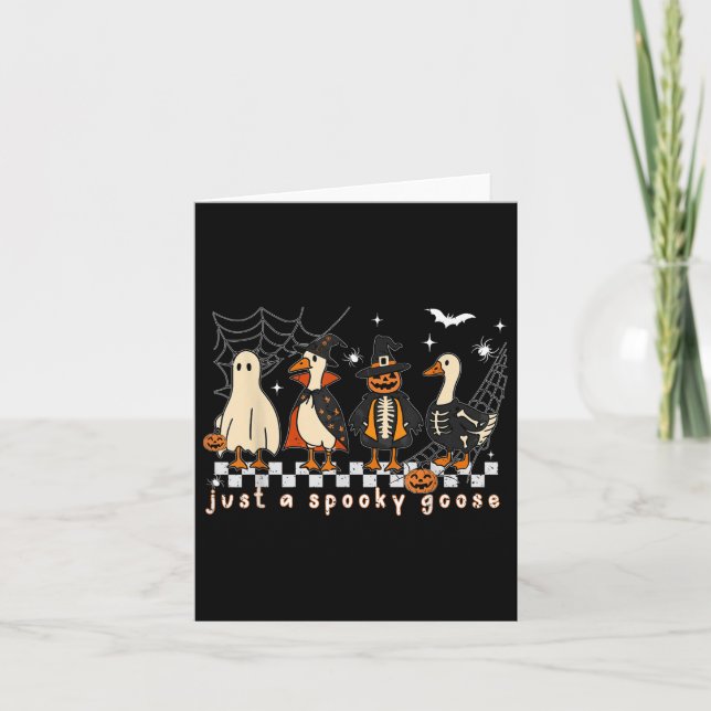 Carte Oie fantôme Halloween Oie Éffrayante Oie Automne S (Devant)